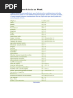 Combinaciones de Teclas en WORD