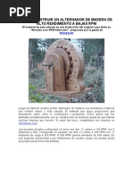 2 - Alternador, Generador Con Imanes y Bobina de Cobre Energia Ilimitada de Madera Puesto Por Myovani@Hotmail Com