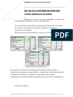 Memoria de Calculo de Desague