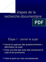 Les Etapes de La Recherche Documentaire