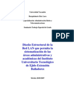 Diseño Estructural de La Red LAN Que Permita La Sistematización de Las Áreas Administrativas y Académicas