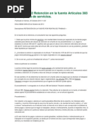 Oficio 68292 Retención en La Fuente Artículos 383 y 384 Prima de Servicios