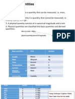 Physical Quantities, Units and Dimensions