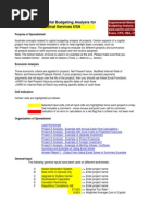 Capital Budgeting Analysis For Medical Services USA: Purpose of Spreadsheet