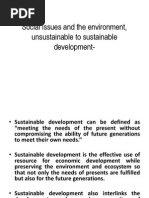 Social Issues and The Environment, Unsustainable To Sustainable Development