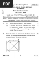 BICE-011 Drawing Sheet B. Tech. Civil Engineering (Btclevi) Term-End Examination December, 2013 Bice-011: Structural Analysis - Ii