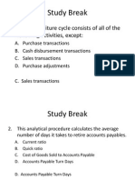 Study Break: 1. The Expenditure Cycle Consists of All of The Following Activities, Except