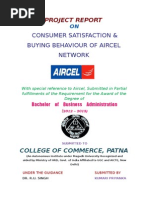 Consumer Satisfaction & Buying Behaviour of Aircel Network: Project Report