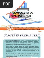 Presupuesto de Operaciones