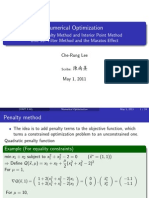 Numerical Optimization: Unit 9: Penalty Method and Interior Point Method Unit 10: Filter Method and The Maratos Effect