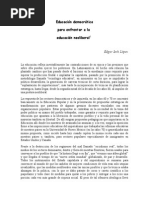 Educacion Democratica para Enfrentar La Educacion Neoliberal - Edgar Isch (Articulo)