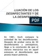 Evaluación de Los Desinfectantes Y de La Desinfección