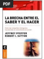 La Brecha Entre El Saber y El Hacer