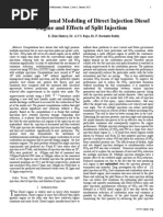 Multi-Dimensional Modeling of Direct Injection Diesel Engine and Effects of Split Injection