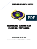 Reglamento de Escuela de Postgrado Uncp