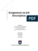 Assignment On Job Description and Job Specification