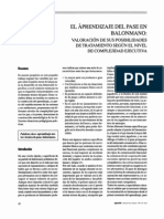 El Apredizaje Del Pase en Balonmano. JUAN L. ANTÓN