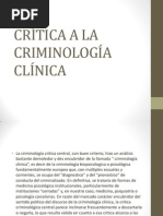 Crítica A La Criminología Clínica