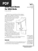 Build Nest Boxes For Wild Birds: D. Cates and N. Allen