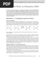 The Nobel Prize in Chemistry 2005: Metathesis - A Change-Your-Partners Dance