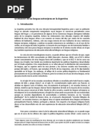 La Situacion de Las Lenguas Extranjeras en Argentina (Roberto BEIN)