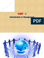 Unit - I: Introduction To Management