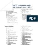 Lista de Utiles Escolares 6to