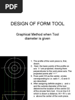 DESIGN OF Circular Form Tool When Diameter Is Given