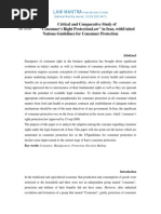 Critical and Comparative Study of "Consumer's Right ProtectionLaw" in Iran, Withunited Nations Guidelines For Consumer Protection.