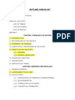 Outline Checklist: Chapter 1 Problem & Its Setting