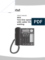 993 Two-Line Speakerphone With Caller ID/call Waiting: User's Manual