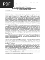 An Analytical Study of Consumer Relationship Management in Banking Sector: An Empirical Study On SBI