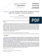 00pp 2011 - Peng - Changes in Language Learning Beliefs During A Transition To Tertiary Study The Mediation of Classroom Affordances