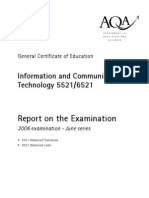 Report On The Examination: Information and Communication Technology 5521/6521