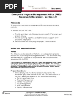 Enterprise Program Management Office (PMO) Framework Document - Version 1.0 Mission