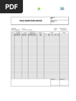 Field Inspection Notice: Contractor: Type of Inspection