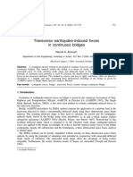 Transverse Earthquake-Induced Forces in Continuous Bridges: Technical Note