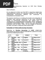 Teleconferencing Programme - Dec. 7 To18, 2009