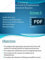 Satisfaction Level in Employment Elements & Reasons: A Survey On