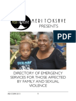 Meri Toksave Directory of Emergency Services For Those Affected by Family and Sexual Violence 2013