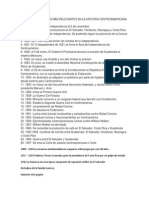 100 Acontecimientos Más Relevantes en La Historia Centroamericana