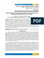 Acid-Catalyzed Transesterification Reaction of Beef Tallow For Biodiesel Production by Factor Variation