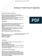 Advantages and Disadvantages of Various Types of Comparators (Metrology)