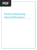 Factors Affecting Internal Resistance 