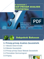 KTG 427 Geostatistik PB 3 Prinsip Analisis Geostatistik