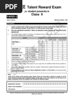 FTRE 2013 Class IX Paper 2