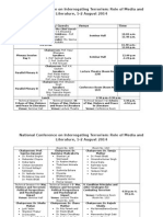 National Conference On Interrogating Terrorism: Role of Media and Literature, 1-2 August 2014