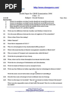 Social Science Sample Paper X 2007