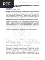 Pablo Miguez El Nacimiento Del Estado Moderno y Los Orígenes de La Economía Política