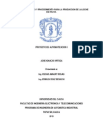 Modelo de Procedimiento y de Proceso de La Leche en Polvo